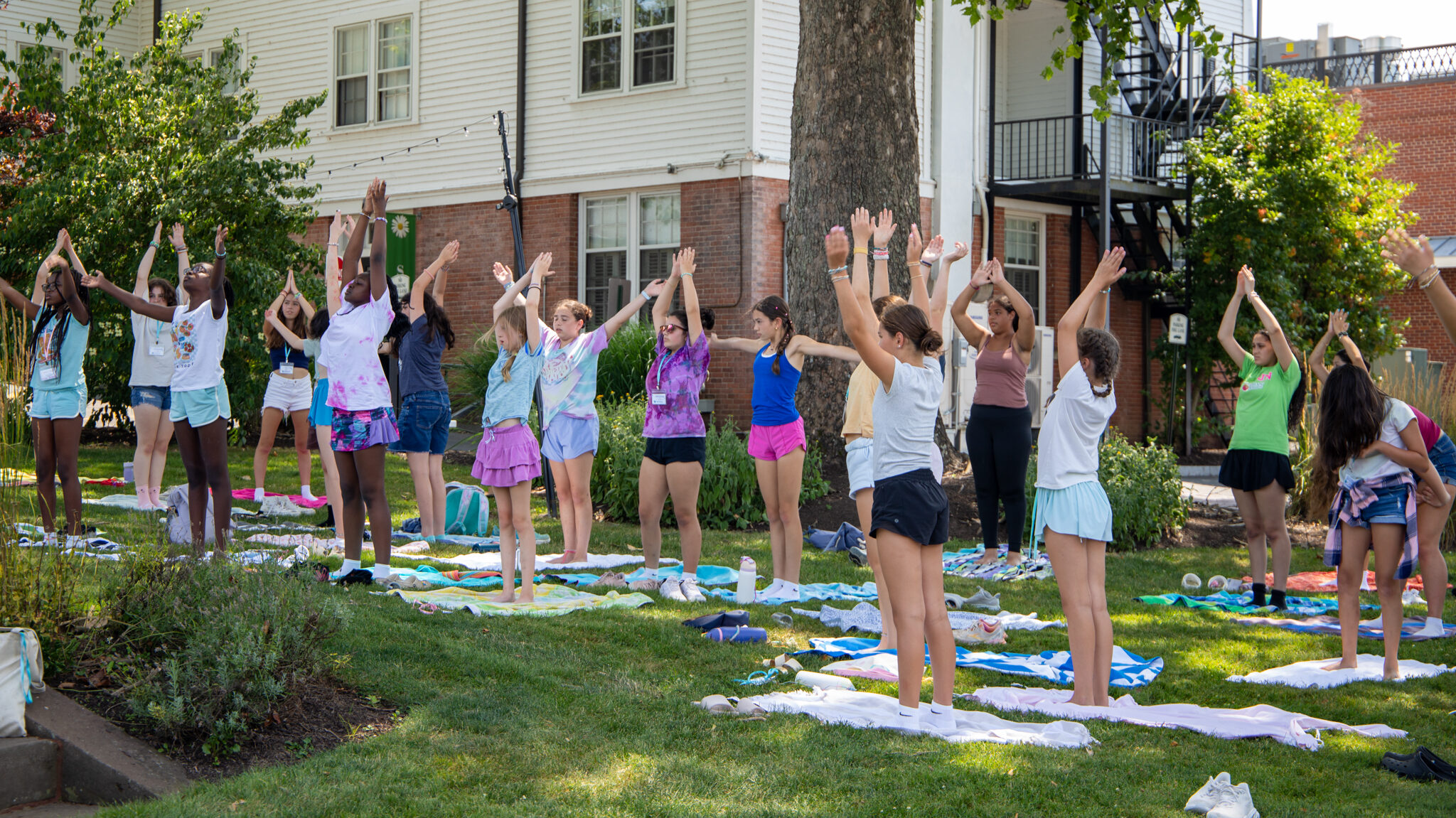 community yoga experience at a summer camp in Connecticut